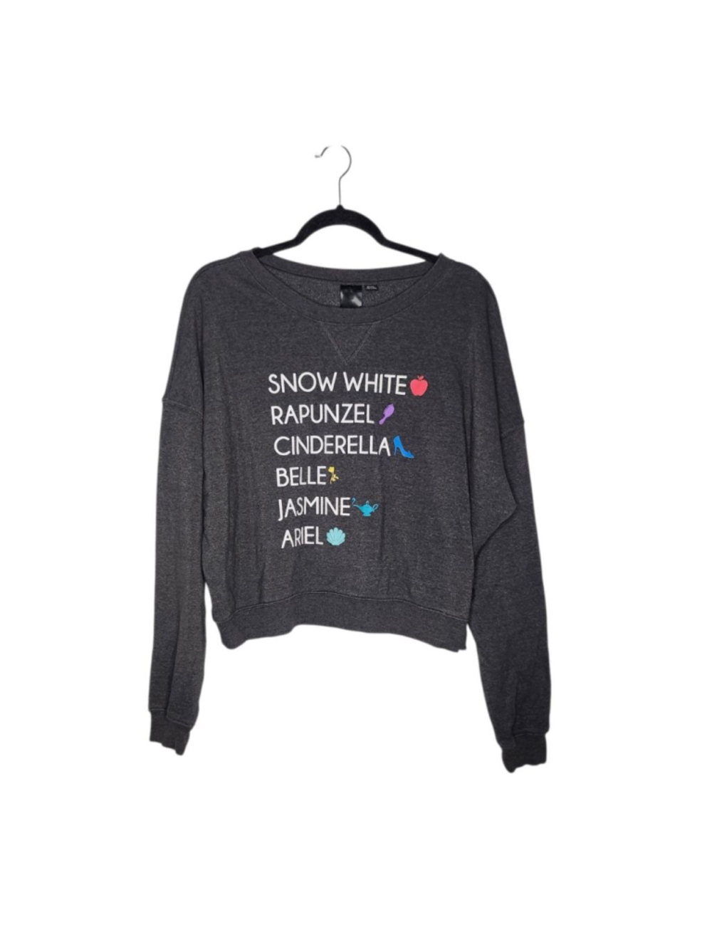 Disney Princess Gray Crop Sweatshirt 2XL